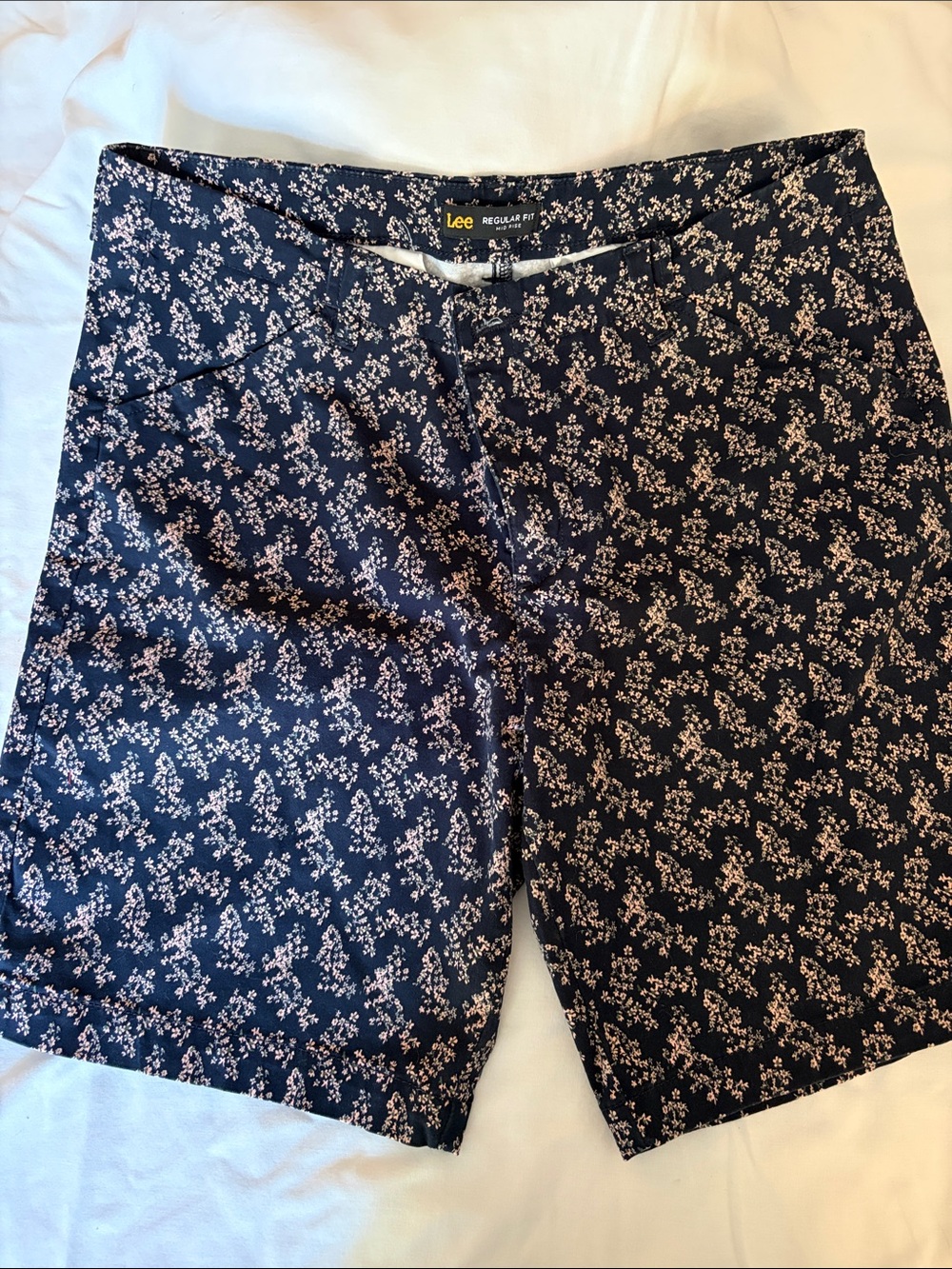 Lee Navy Shorts with Pink Floral Print